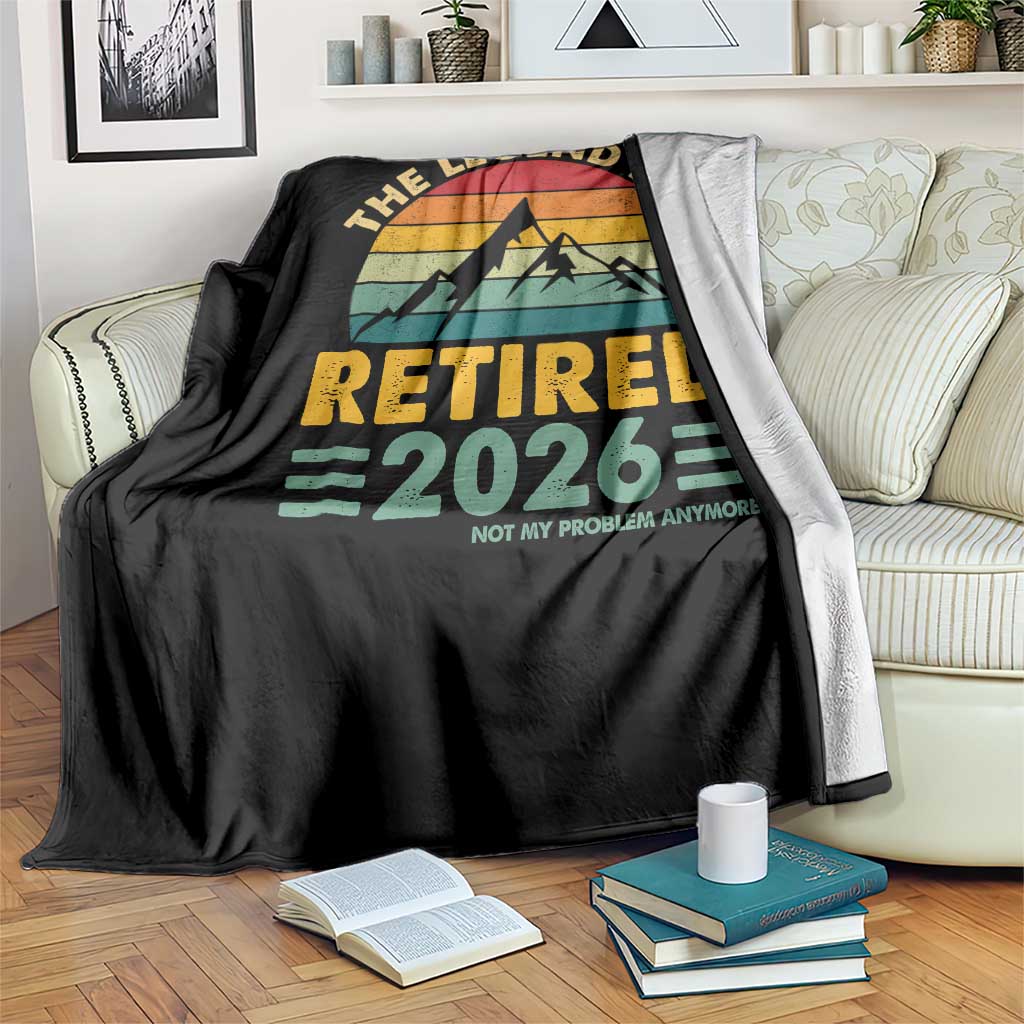 Retired 2026 Not My Problem Anymore Throw Blanket Vintage Retirement Gift