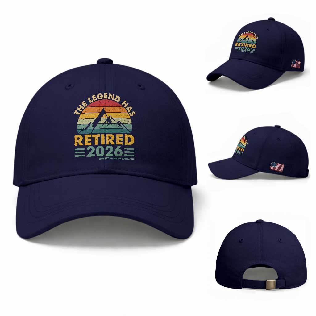 Retired 2026 Not My Problem Anymore Baseball Cap Vintage Retirement Gift