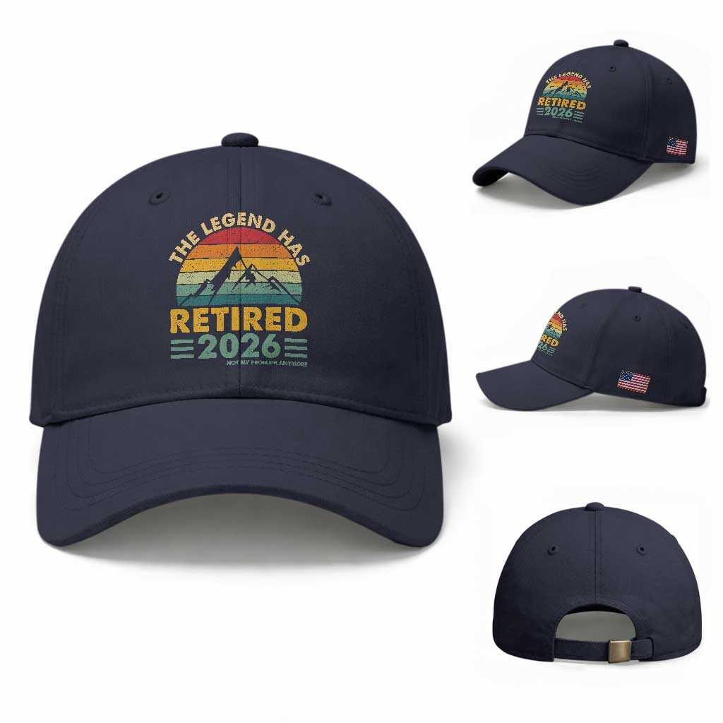 Retired 2026 Not My Problem Anymore Baseball Cap Vintage Retirement Gift
