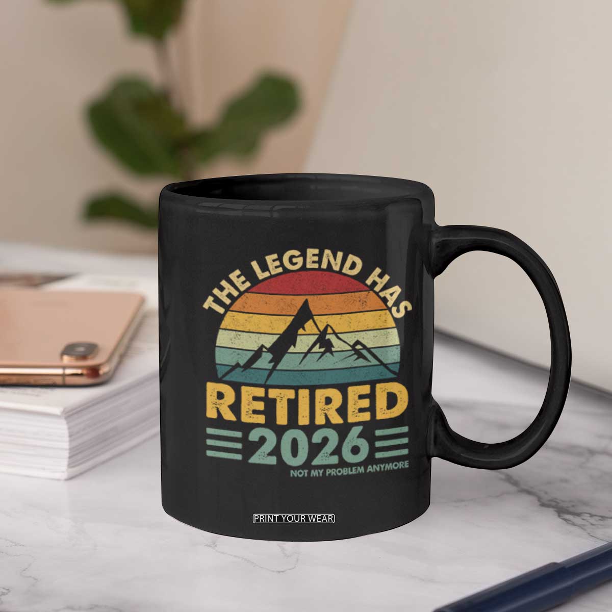 Retired 2026 Not My Problem Anymore Coffee Mug Vintage Retirement Gift