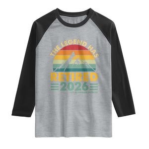 Retired 2026 Not My Problem Anymore Raglan Shirt Vintage Retirement Gift TS10 Heather Gray Black Print Your Wear