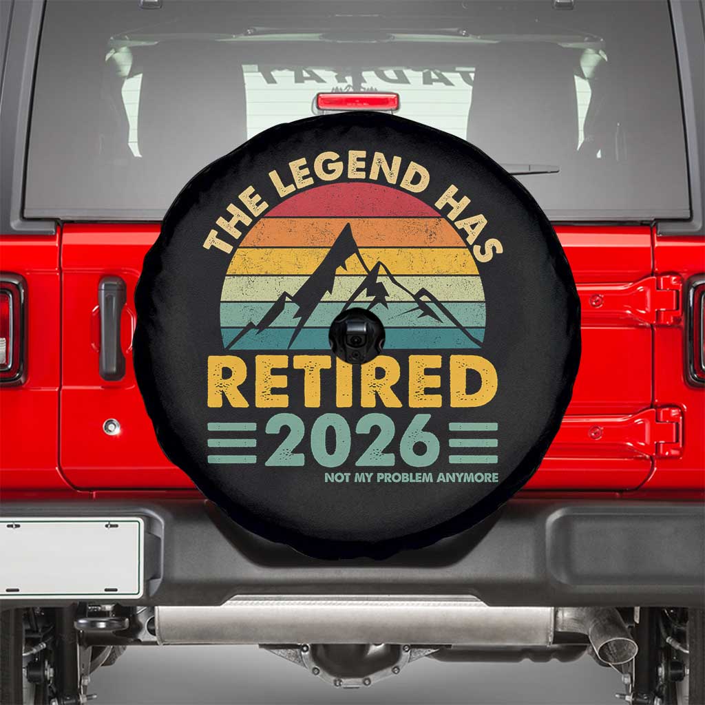 Retired 2026 Not My Problem Anymore Spare Tire Cover Vintage Retirement Gift TS10