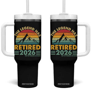 Retired 2026 Not My Problem Anymore Tumbler With Handle Vintage Retirement Gift