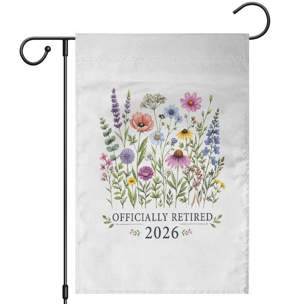 Officially Retired 2026 Wildflowers Botanical Floral Graphic Garden Flag TS10 White Print Your Wear