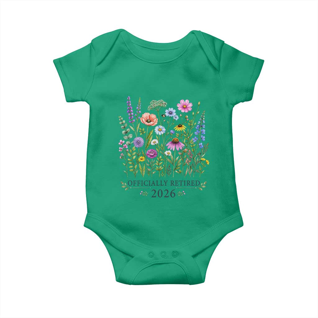 Officially Retired 2026 Wildflowers Botanical Floral Graphic Baby Onesie TS10 Irish Green Print Your Wear