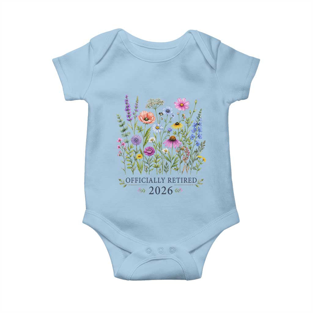 Officially Retired 2026 Wildflowers Botanical Floral Graphic Baby Onesie TS10 Light Blue Print Your Wear