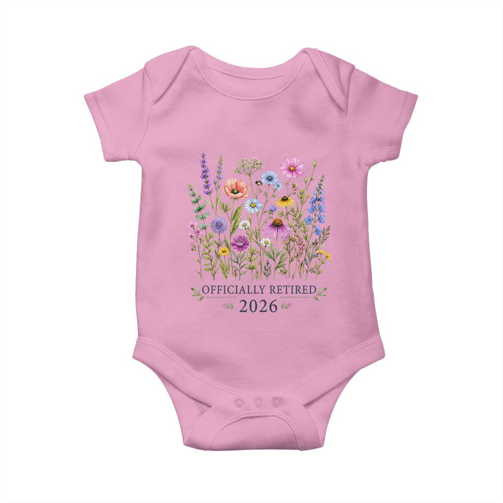 Officially Retired 2026 Wildflowers Botanical Floral Graphic Baby Onesie TS10 Light Pink Print Your Wear