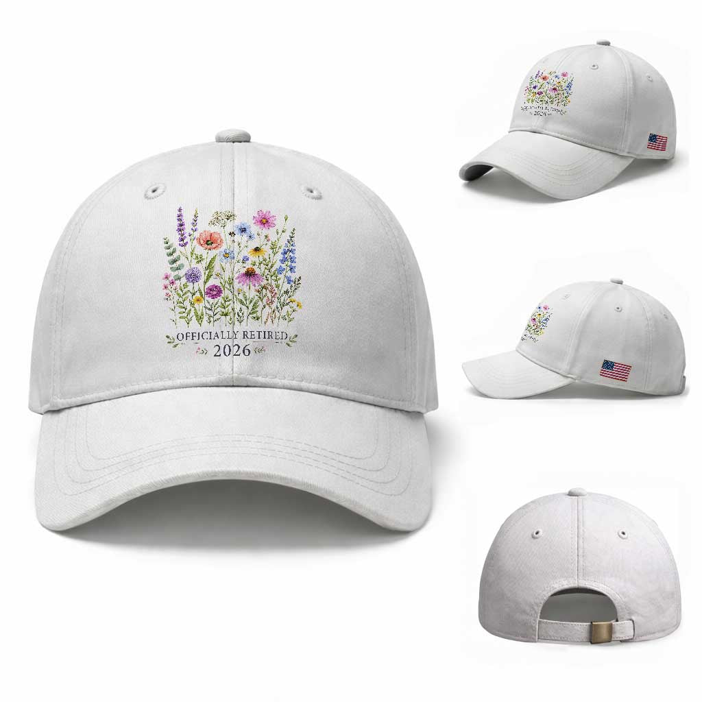 Officially Retired 2026 Wildflowers Botanical Floral Graphic Baseball Cap