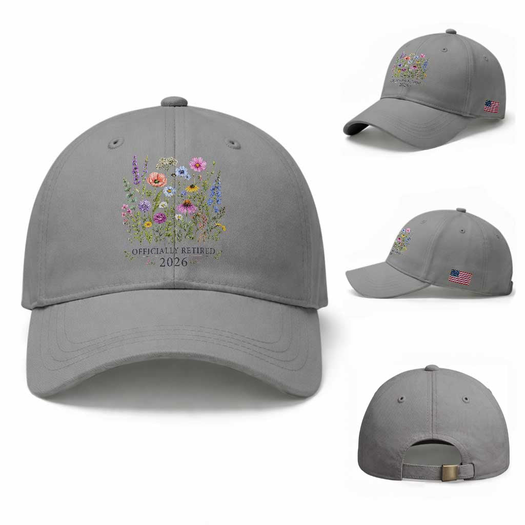 Officially Retired 2026 Wildflowers Botanical Floral Graphic Baseball Cap