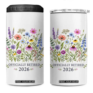 Officially Retired 2026 Wildflowers Botanical Floral Graphic 4 in 1 Can Cooler Tumbler