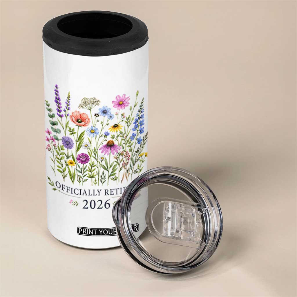 Officially Retired 2026 Wildflowers Botanical Floral Graphic 4 in 1 Can Cooler Tumbler