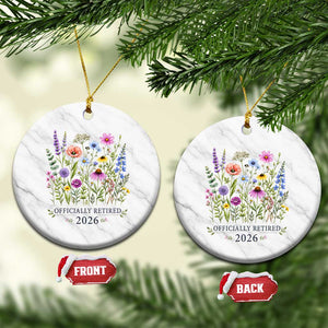 Officially Retired 2026 Wildflowers Botanical Floral Graphic Ceramic Ornament TS10 1pc White Marble Print Your Wear