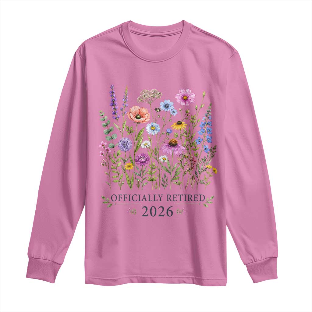 Officially Retired 2026 Wildflowers Botanical Floral Graphic Long Sleeve Shirt TS10 Azalea Print Your Wear