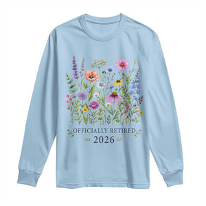 Officially Retired 2026 Wildflowers Botanical Floral Graphic Long Sleeve Shirt TS10 Light Blue Print Your Wear
