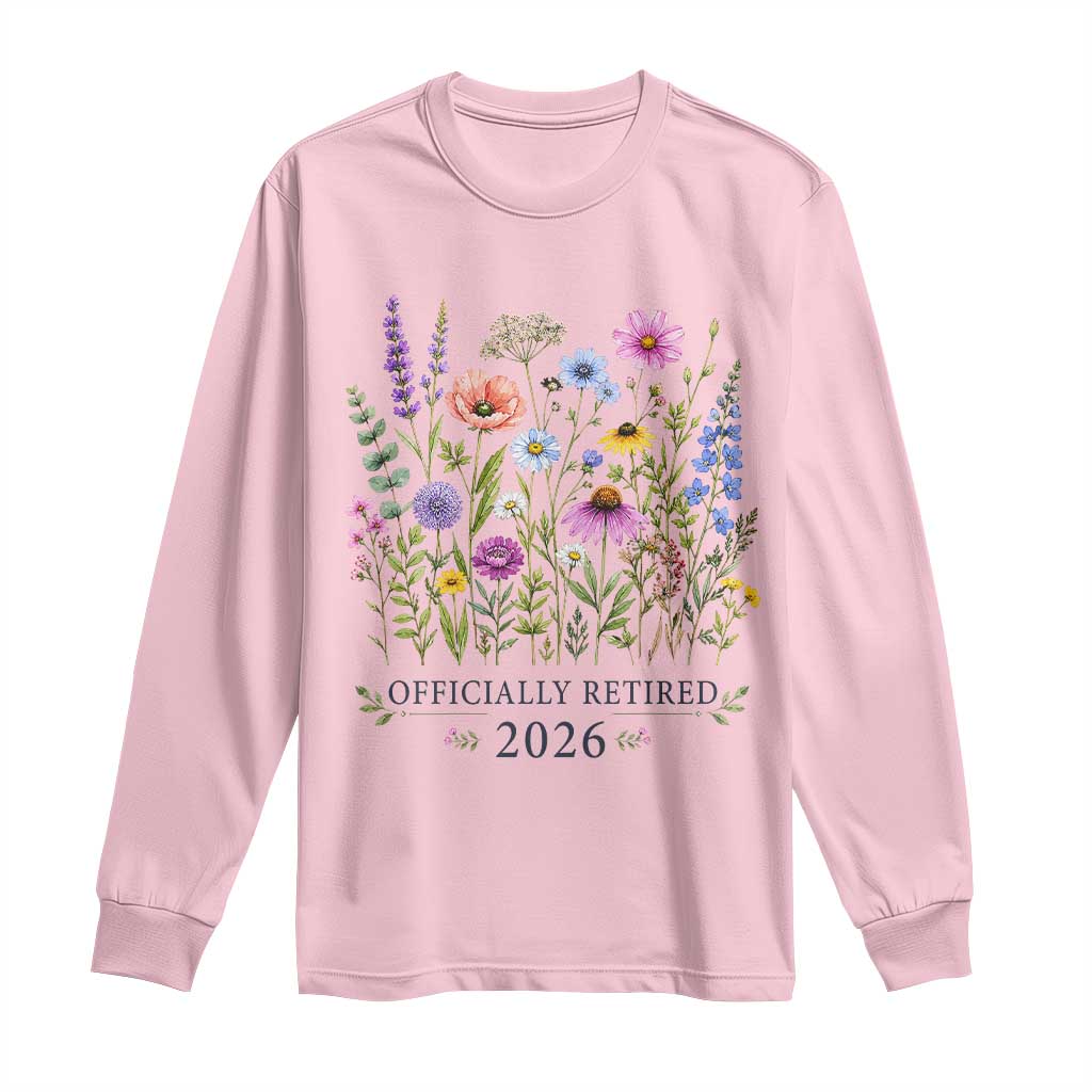Officially Retired 2026 Wildflowers Botanical Floral Graphic Long Sleeve Shirt TS10 Light Pink Print Your Wear