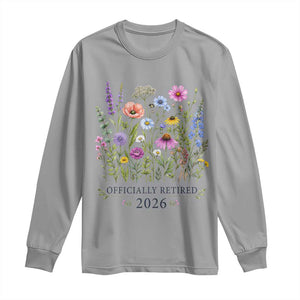 Officially Retired 2026 Wildflowers Botanical Floral Graphic Long Sleeve Shirt TS10 Sport Gray Print Your Wear