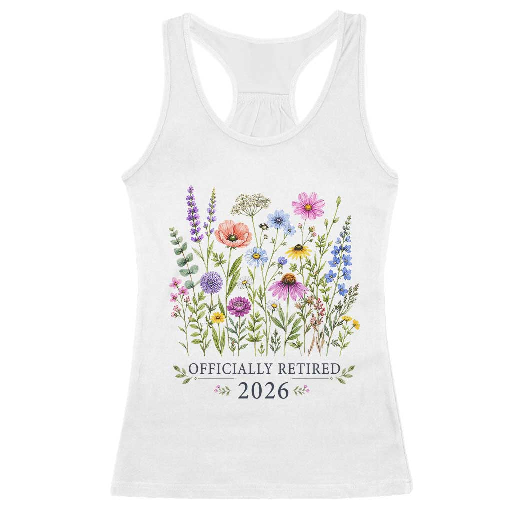 Officially Retired 2026 Wildflowers Botanical Floral Graphic Racerback Tank Top TS10 White Print Your Wear