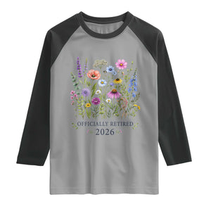 Officially Retired 2026 Wildflowers Botanical Floral Graphic Raglan Shirt TS10 Sport Gray Black Print Your Wear