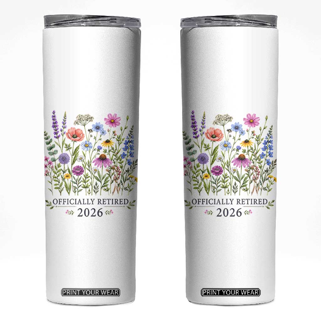 Officially Retired 2026 Wildflowers Botanical Floral Graphic Skinny Tumbler
