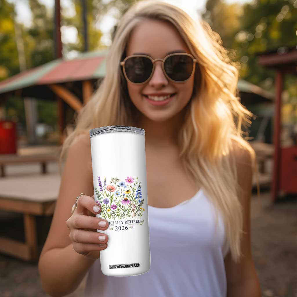 Officially Retired 2026 Wildflowers Botanical Floral Graphic Skinny Tumbler