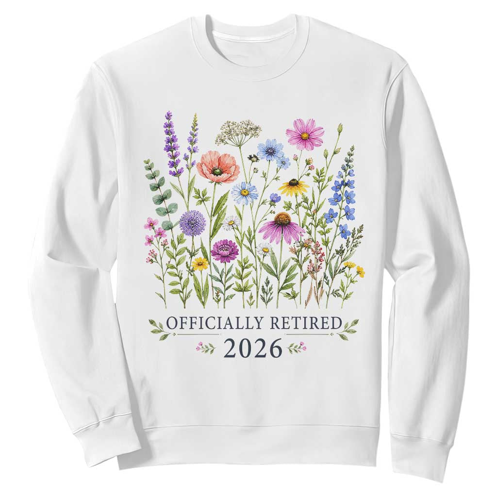 Officially Retired 2026 Wildflowers Botanical Floral Graphic Sweatshirt TS10 White Print Your Wear