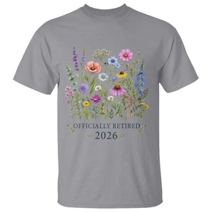 Officially Retired 2026 Wildflowers Botanical Floral Graphic T Shirt TS10 Sport Gray Print Your Wear