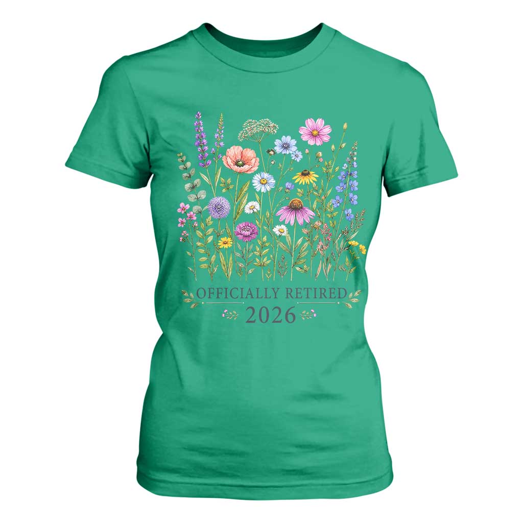 Officially Retired 2026 Wildflowers Botanical Floral Graphic T Shirt For Women TS10 Irish Green Print Your Wear