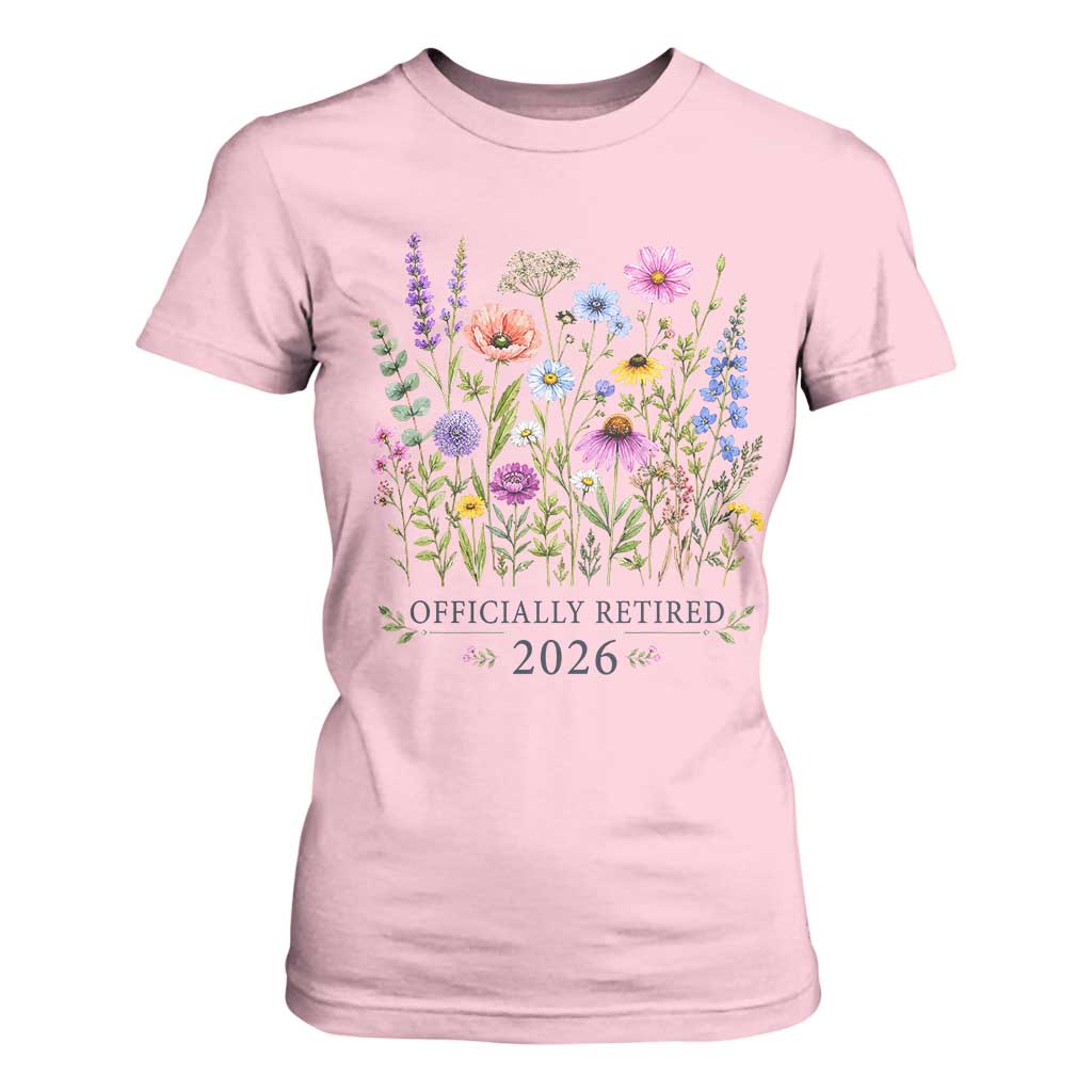 Officially Retired 2026 Wildflowers Botanical Floral Graphic T Shirt For Women TS10 Light Pink Print Your Wear