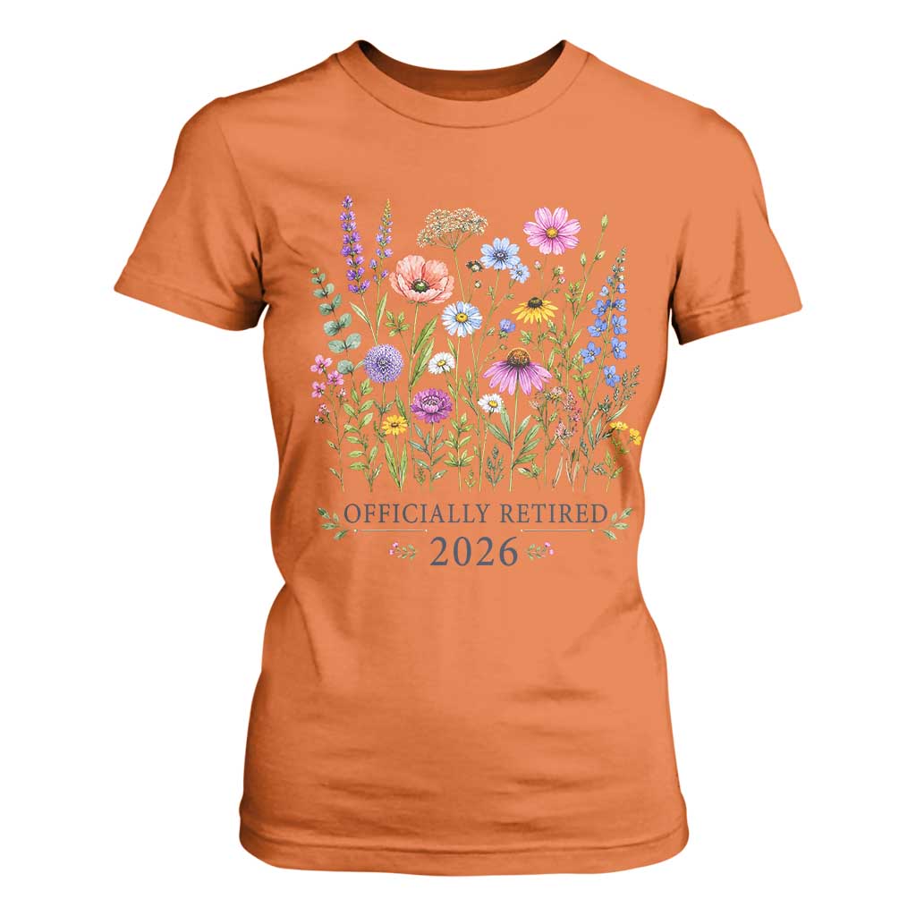 Officially Retired 2026 Wildflowers Botanical Floral Graphic T Shirt For Women TS10 Orange Print Your Wear