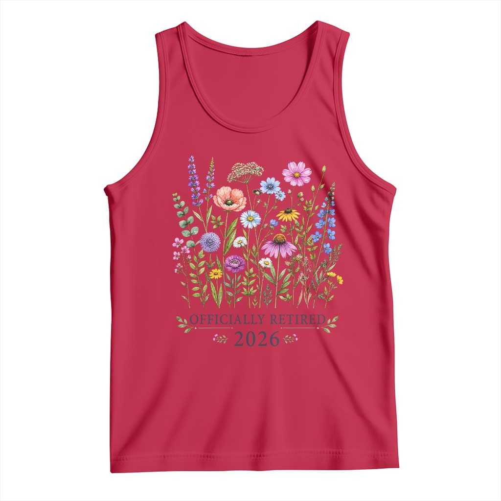 Officially Retired 2026 Wildflowers Botanical Floral Graphic Tank Top TS10 Red Print Your Wear