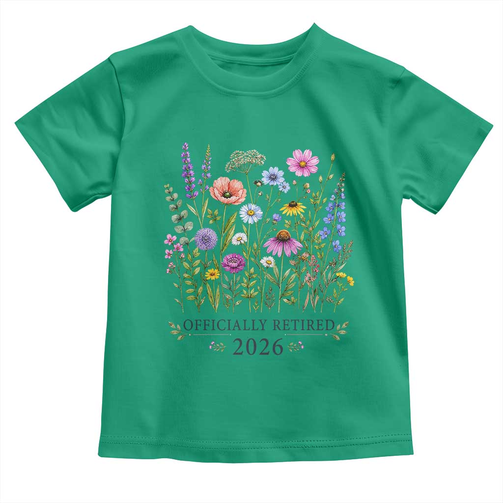 Officially Retired 2026 Wildflowers Botanical Floral Graphic Toddler T Shirt TS10 Irish Green Print Your Wear