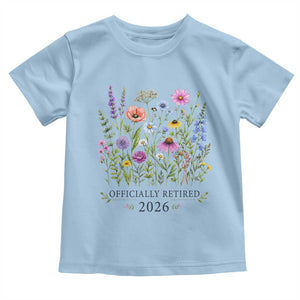 Officially Retired 2026 Wildflowers Botanical Floral Graphic Toddler T Shirt TS10 Light Blue Print Your Wear