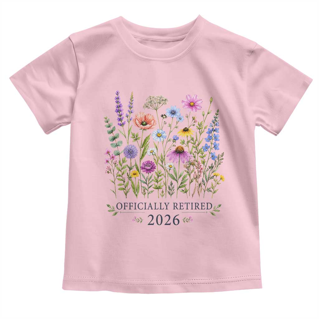 Officially Retired 2026 Wildflowers Botanical Floral Graphic Toddler T Shirt TS10 Light Pink Print Your Wear
