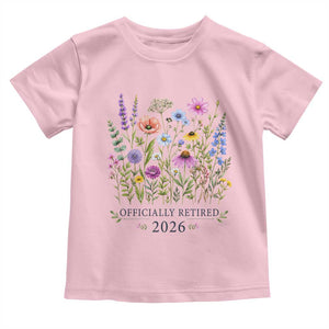 Officially Retired 2026 Wildflowers Botanical Floral Graphic Toddler T Shirt TS10 Light Pink Print Your Wear