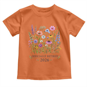 Officially Retired 2026 Wildflowers Botanical Floral Graphic Toddler T Shirt TS10 Orange Print Your Wear