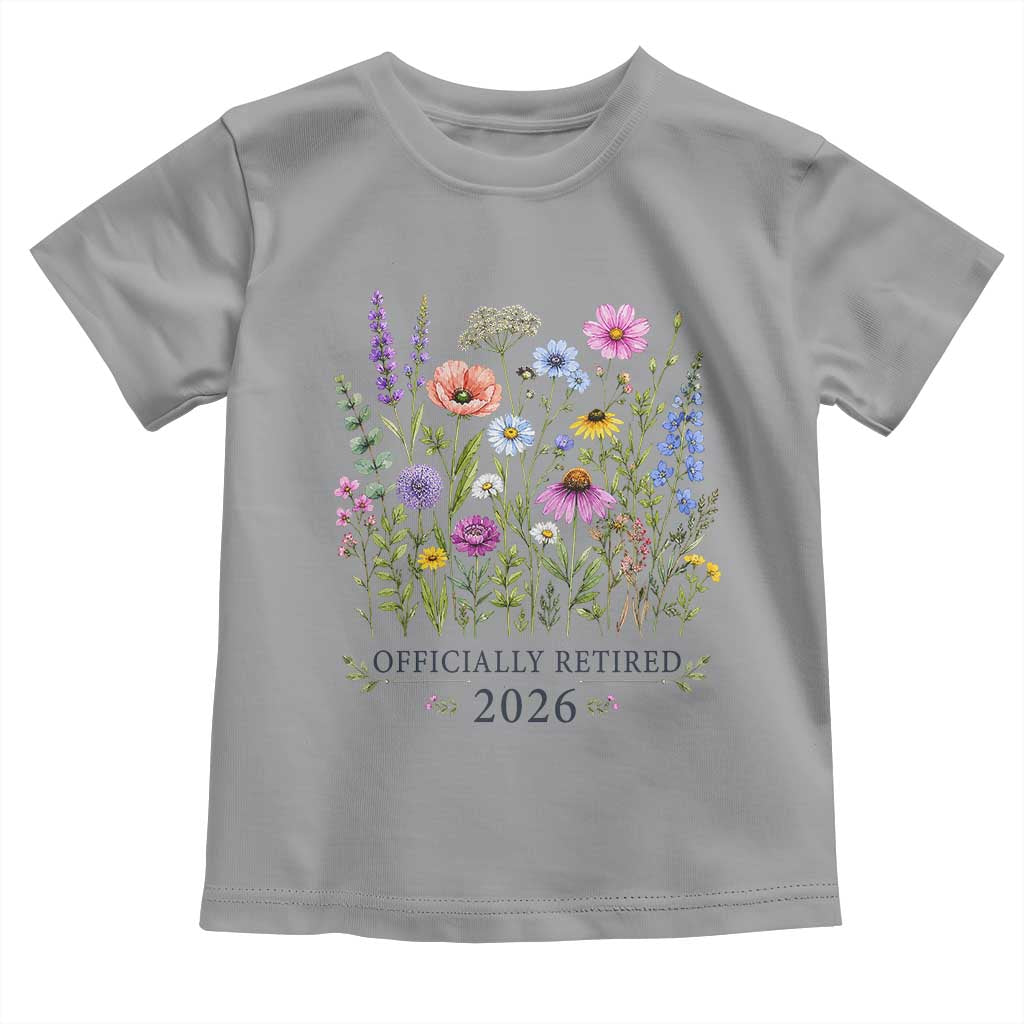 Officially Retired 2026 Wildflowers Botanical Floral Graphic Toddler T Shirt TS10 Sport Gray Print Your Wear