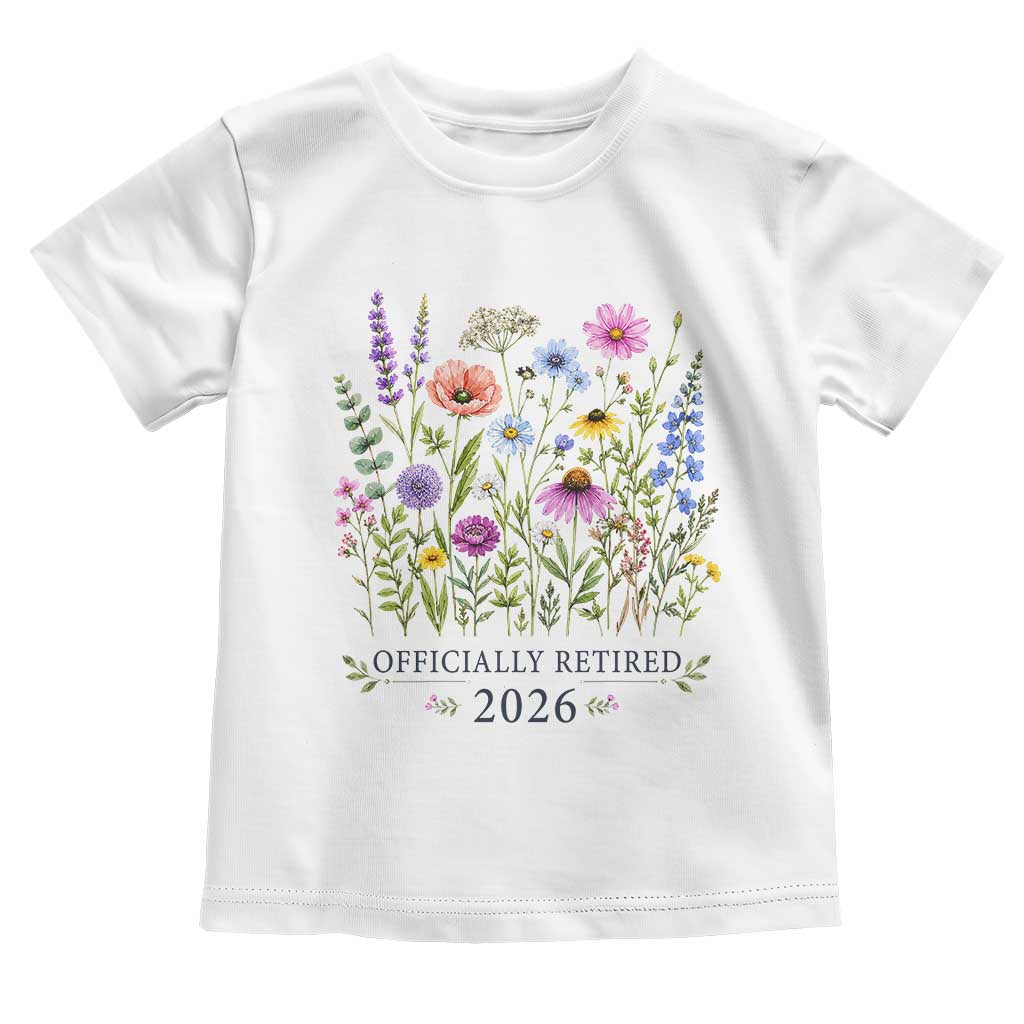 Officially Retired 2026 Wildflowers Botanical Floral Graphic Toddler T Shirt TS10 White Print Your Wear