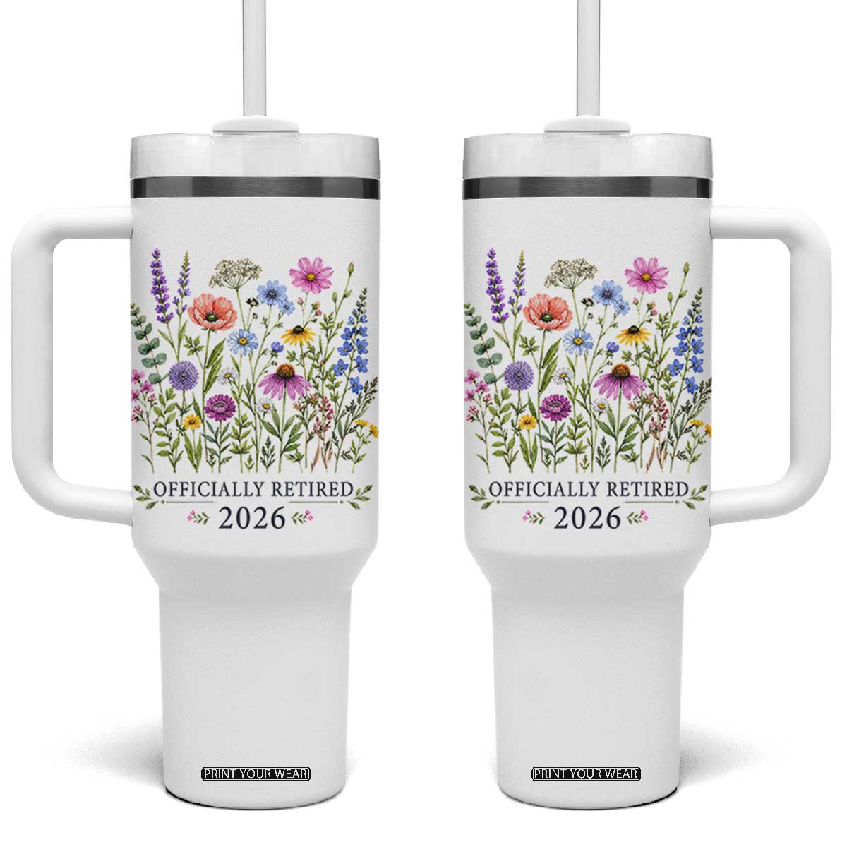 Officially Retired 2026 Wildflowers Botanical Floral Graphic Tumbler With Handle