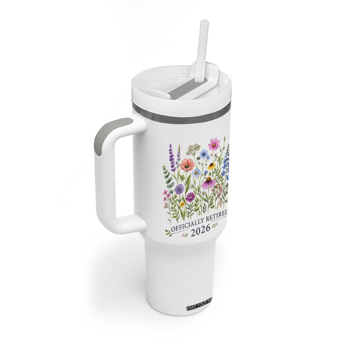 Officially Retired 2026 Wildflowers Botanical Floral Graphic Tumbler With Handle