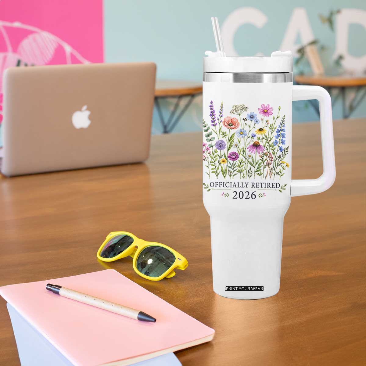 Officially Retired 2026 Wildflowers Botanical Floral Graphic Tumbler With Handle