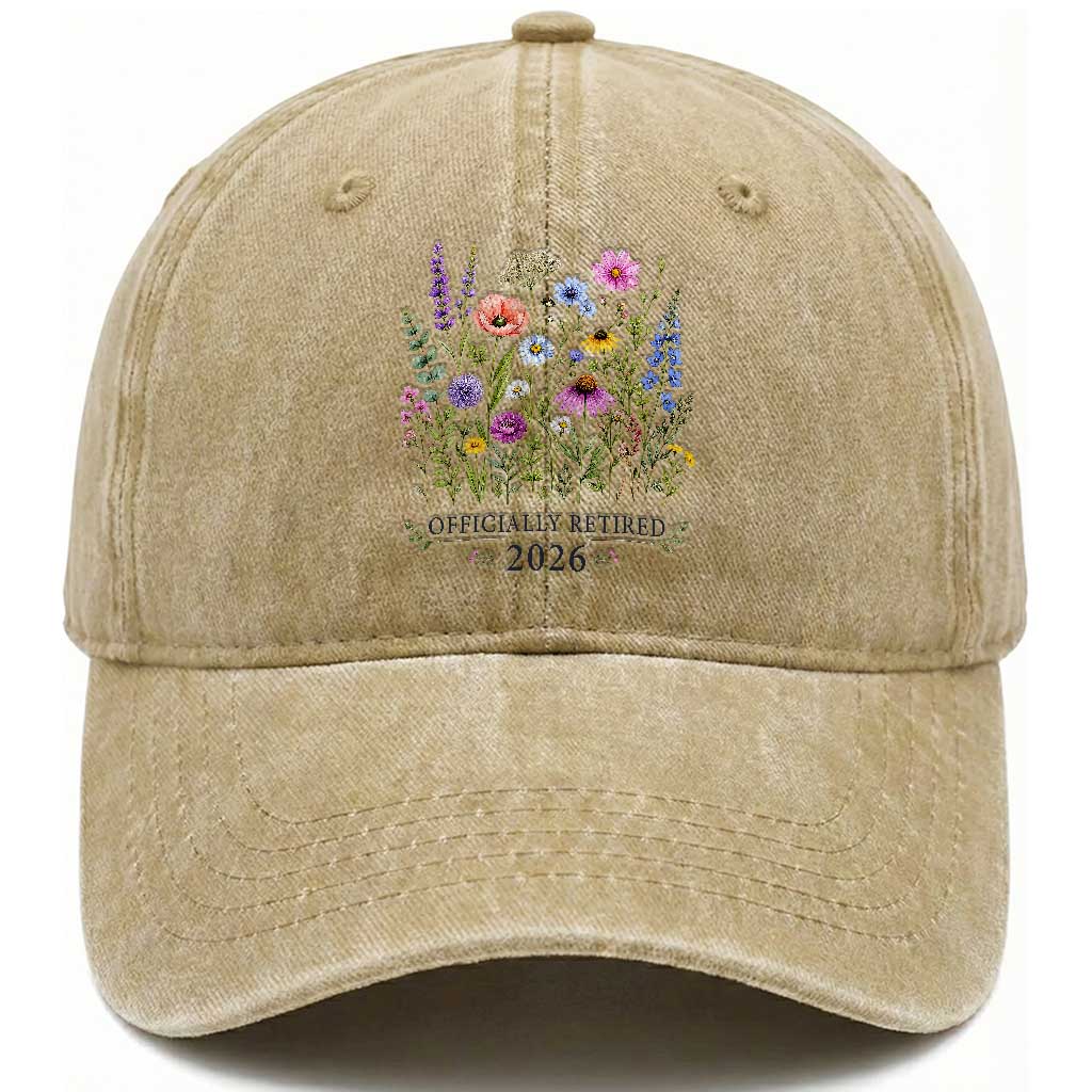 Officially Retired 2026 Wildflowers Botanical Floral Graphic Washed Cotton Baseball Cap TS10 Print Your Wear