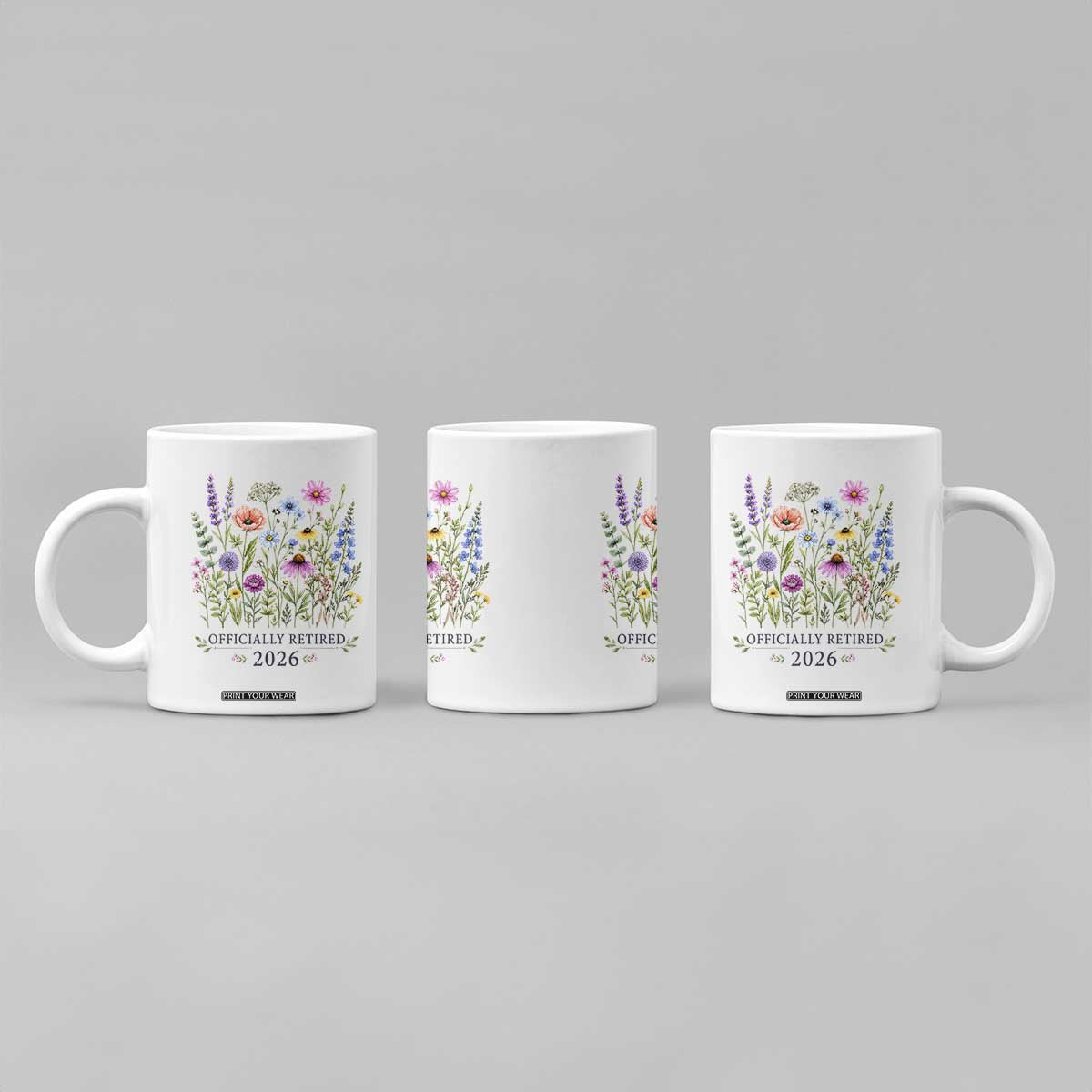 Officially Retired 2026 Wildflowers Botanical Floral Graphic Coffee Mug