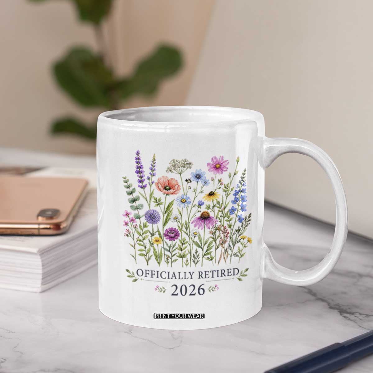 Officially Retired 2026 Wildflowers Botanical Floral Graphic Coffee Mug