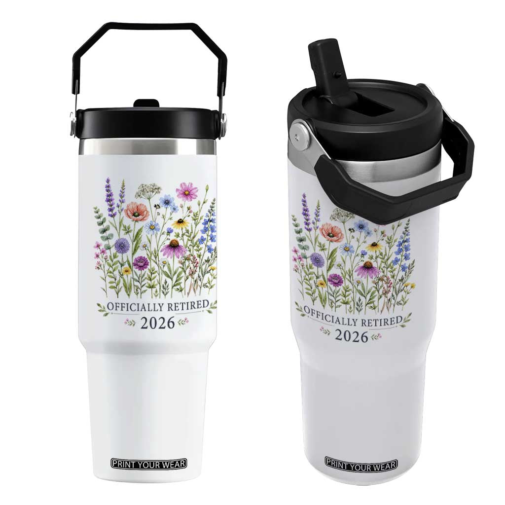 Officially Retired 2026 Wildflowers Botanical Floral Graphic Flip Straw Tumbler