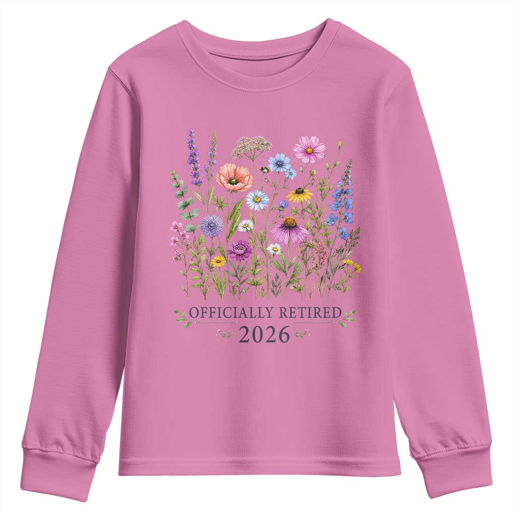 Officially Retired 2026 Wildflowers Botanical Floral Graphic Youth Sweatshirt TS10 Azalea Print Your Wear