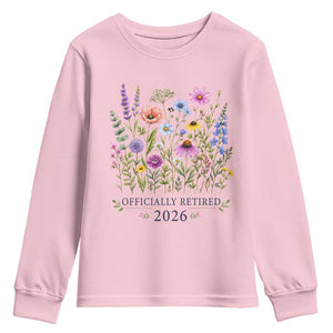 Officially Retired 2026 Wildflowers Botanical Floral Graphic Youth Sweatshirt TS10 Light Pink Print Your Wear