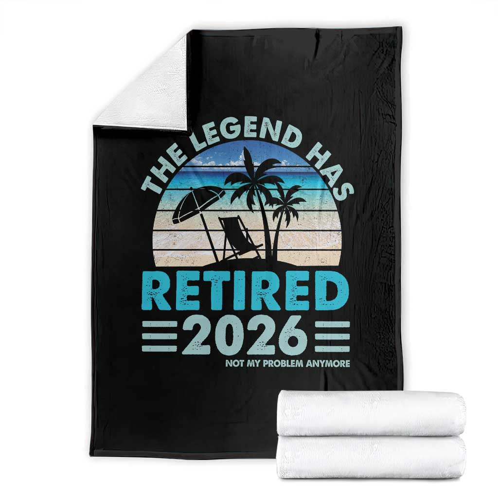 The Legend Has Retired 2026 Throw Blanket Vintage Tropical Beach Sunset Graphic Ocean Vibes TS10 Black Print Your Wear