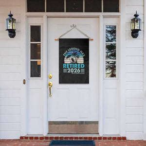 The Legend Has Retired 2026 Garden Flag Vintage Tropical Beach Sunset Graphic Ocean Vibes