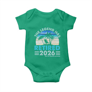 The Legend Has Retired 2026 Baby Onesie Vintage Tropical Beach Sunset Graphic Ocean Vibes TS10 Irish Green Print Your Wear