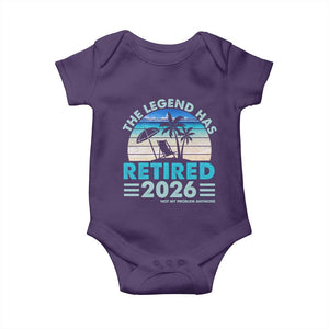 The Legend Has Retired 2026 Baby Onesie Vintage Tropical Beach Sunset Graphic Ocean Vibes TS10 Purple Print Your Wear